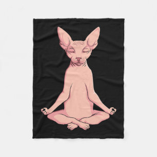Sphynx Cat Yoga Meditation Breeder Ziekenloze Pet Fleece Deken