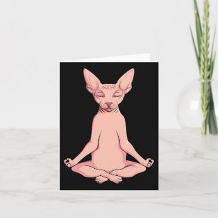 Sphynx Cat Yoga Meditation Breeder Ziekenloze Pet Kaart