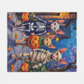 Sphynx Cats Trick-or-Treating in Halloween Costume Fleece Deken (Voorkant (Horizontaal))