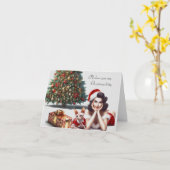 Sphynx Chat Carte de Noël adulte (Fleur jaune)