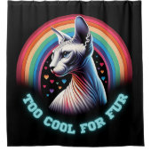 Sphynx Chat Douche rideau trop Cool pour fourrure (Devant)