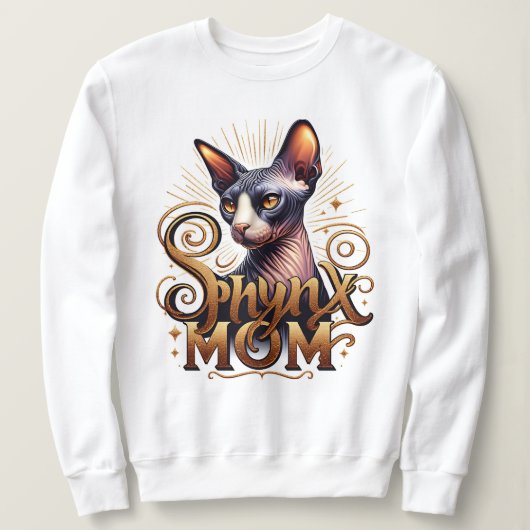 Sphynx Chat Maman Sweatshirt de mode féminine (Design devant)
