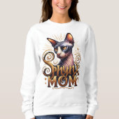 Sphynx Chat Maman Sweatshirt de mode féminine (Devant)