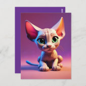 SPHYNX chaton sans cheveux carte postale (Devant / Derrière)