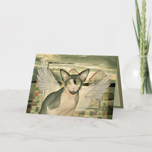 Sphynx engel met diepste sympathie kaart (Voorkant)