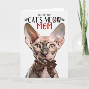 Sphynx Haarloze Kat voor Moeder op Moederdag Feestdagen Kaart
