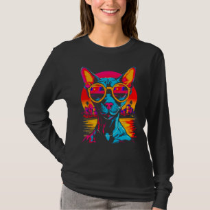 Sphynx haarloze kat zonnebril t-shirt