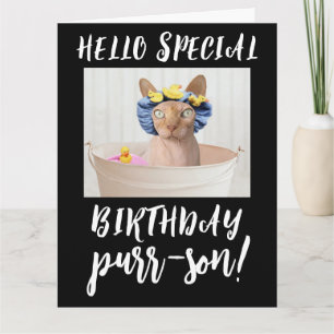 SPHYNX HAIRLESS CAT BIRTHDAY-WENSKAARTEN KAART