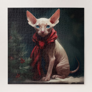 Sphynx Hond in Sneeuw Kerstmis Legpuzzel