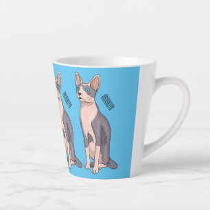 Sphynx kat cartoon illustratie latte mok