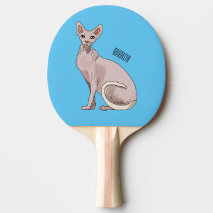 Sphynx kat cartoon illustratie tafeltennisbatje