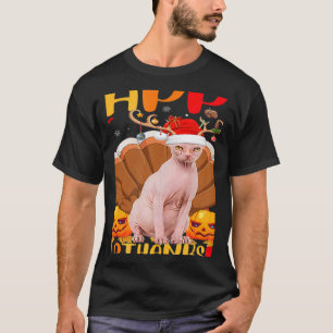 Sphynx Kat Gelukkige Sphynx Kat Hellothanksmas T-shirt