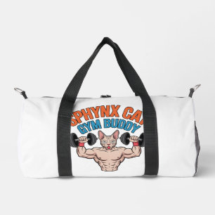 Sphynx Kat Gym Buddy Spierbundel Cartoon Kunst Plunjezak