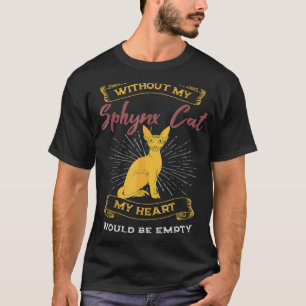 Sphynx kat haarloos hart leeg fokker t-shirt