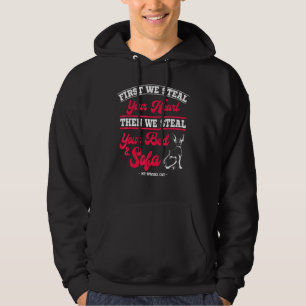 Sphynx Kat Haarloos Steel Hart Bed Bank Eigenaar B Hoodie