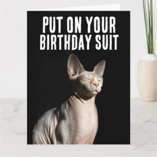 SPHYNX KAT HAARLOZE KAT grappig schattig Wenskaart Kaart