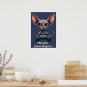 Sphynx kat houdt gamecontroller vast poster (Keuken)