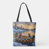 Sphynx Kat Kerst Boot Vakantie Draagtas (Achterkant)