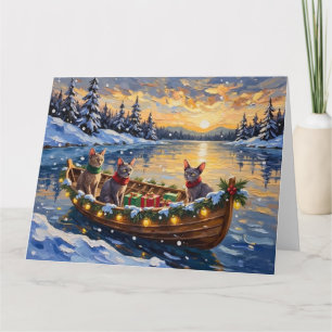 Sphynx Kat Kerstboot Vakantie Kaart
