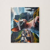 Sphynx kat kunst Kliffen van Moher Ierland Mooie Legpuzzel (Verticaal)