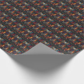 Sphynx kat met kerstcadeaus open haard cadeaupapier (Hoek)