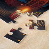 Sphynx kat met kerstcadeaus open haard legpuzzel (Zijkant)