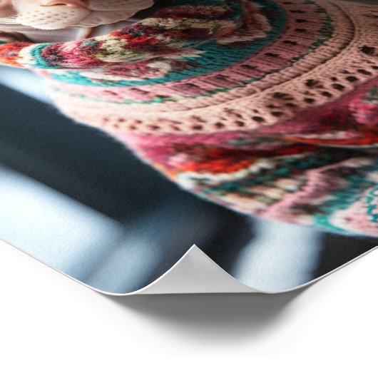 Sphynx Kat met Sweater Poster (Hoek)