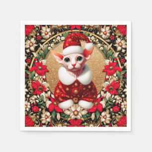 Sphynx Kat Santa Elf door AI  Servet