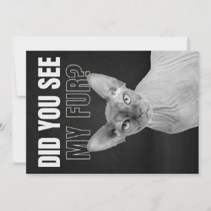 Sphynx Kat Sarcastische Vacht Humor Illustratie Feestdagenkaart