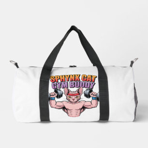 Sphynx kat sportmaatje gespierde cartoon plunjezak