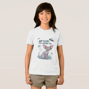 Sphynx kat UFO sarcastische cartoon kunst Tri-Blend Shirt