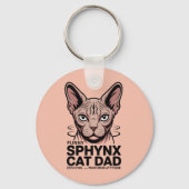 Sphynx Kat Vader Grappige Vector Kunst Sleutelhanger (Voorkant)