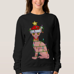Sphynx Kat Verlichting Kerstboom Bijpassende Sphyn Trui