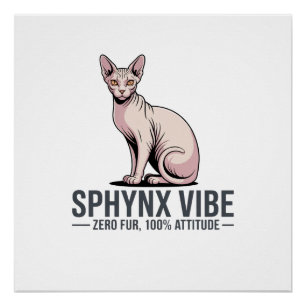 Sphynx Kat Vibe Onder Zonlicht Kunst Perfect Poster