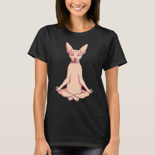 Sphynx kat yoga meditatie fokker haarloos huisdier t-shirt