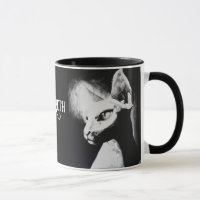 Sphynx Kat Zwarte Witte Kattenliefhebber Portret K
