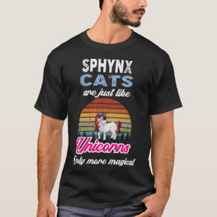 Sphynx Katten Retro Eenhoorn  Zonsondergang T-shirt