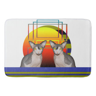 Sphynx kattengeometrische gekke katteontwerpen doo badmat