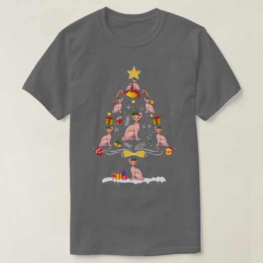 Sphynx-kerstboomkat Eigenaar Gift T-shirt (Design voorkant)