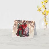 Sphynx-kerstkaart Kaart (Gele Bloem)