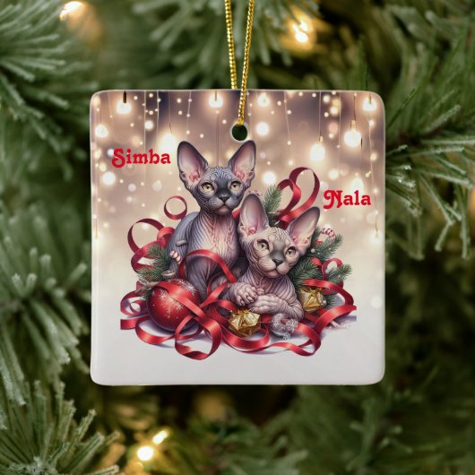 Sphynx Kittens Kerstmis Keramisch Ornament (Boom)
