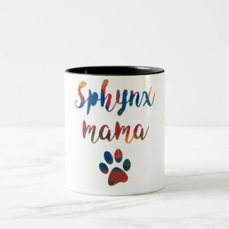 Sphynx Mama Artistic Colors Graphic Tweekleurige Koffiemok