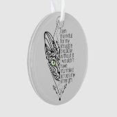 😻 Sphynx met wijsheid, aangepaste tekst Ornament (voorkant)