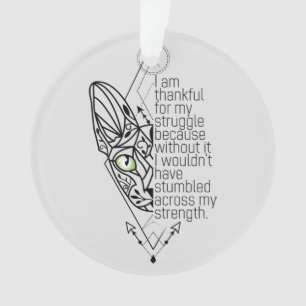 😻 Sphynx met wijsheid, aangepaste tekst Ornament