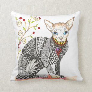 Sphynx sans cheveux Coussin décoratif