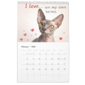 Sphynx Speaks: Editable Monthly Cat Humor Art Kalender (Feb 2026)
