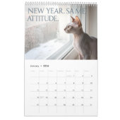 Sphynx Speaks: Editable Monthly Cat Humor Art Kalender (Jan 2026)