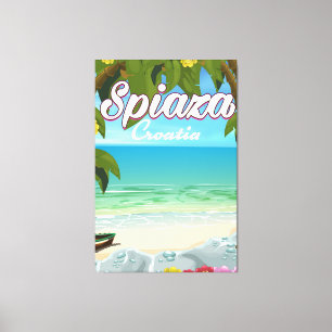 Spiaza Kroatië strandvakantie-poster Canvas Afdruk