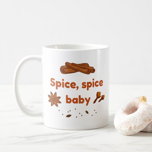Spice baby Cinnamon Star Anise Autumn Quote Gift Koffiemok (Met donut)