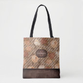  Spice Copper Roos | Rustiek bloemenmonogram Draagtas (Voorkant)